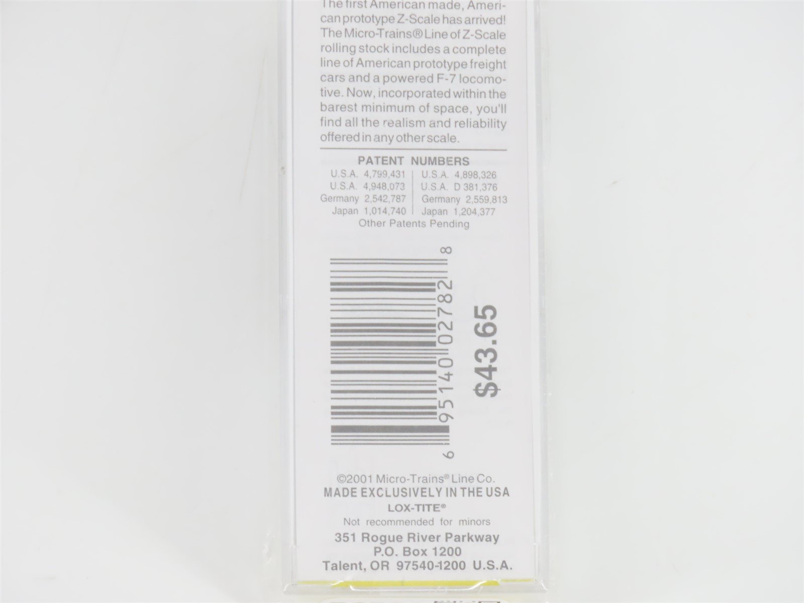 Z Micro-Trains MTL 17008-2 GN Great Northern F7B Diesel Loco Sealed/UNPOWERED