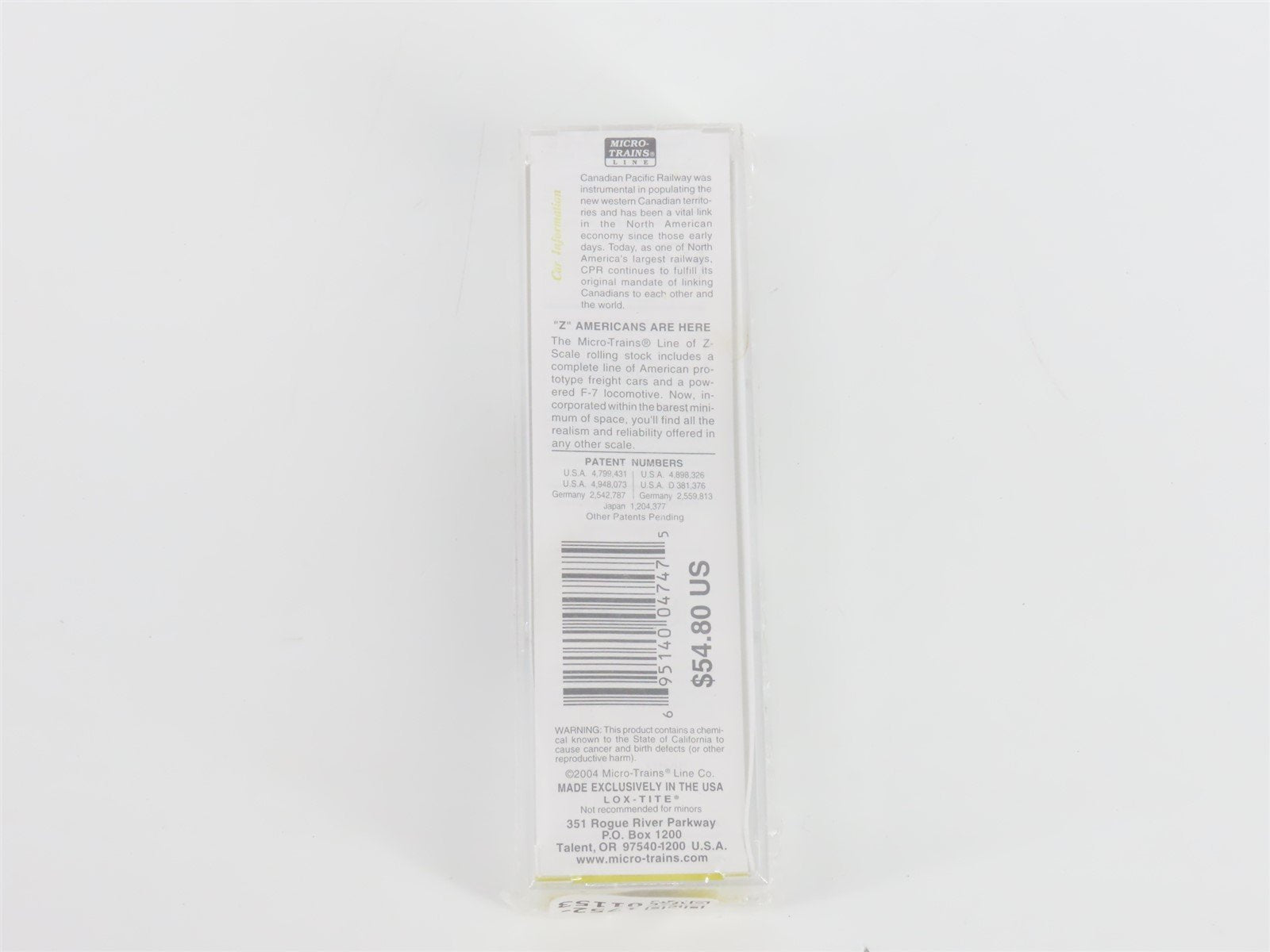 Z Micro-Trains MTL 17012 CP Canadian Pacific F7B Diesel #4459 Sealed/UNPOWERED