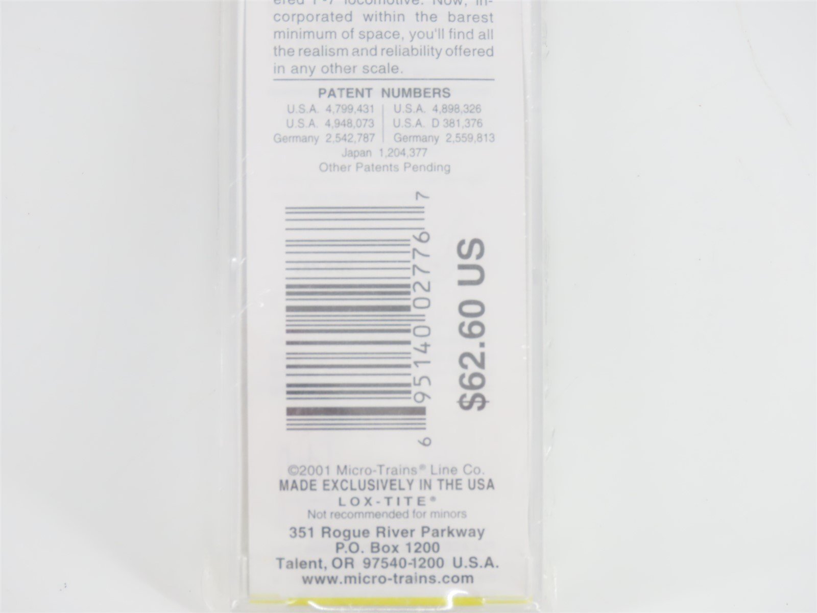 Z Micro-Trains MTL 12001-2 UP Union Pacific F7A Diesel #1471 Sealed/UNPOWERED