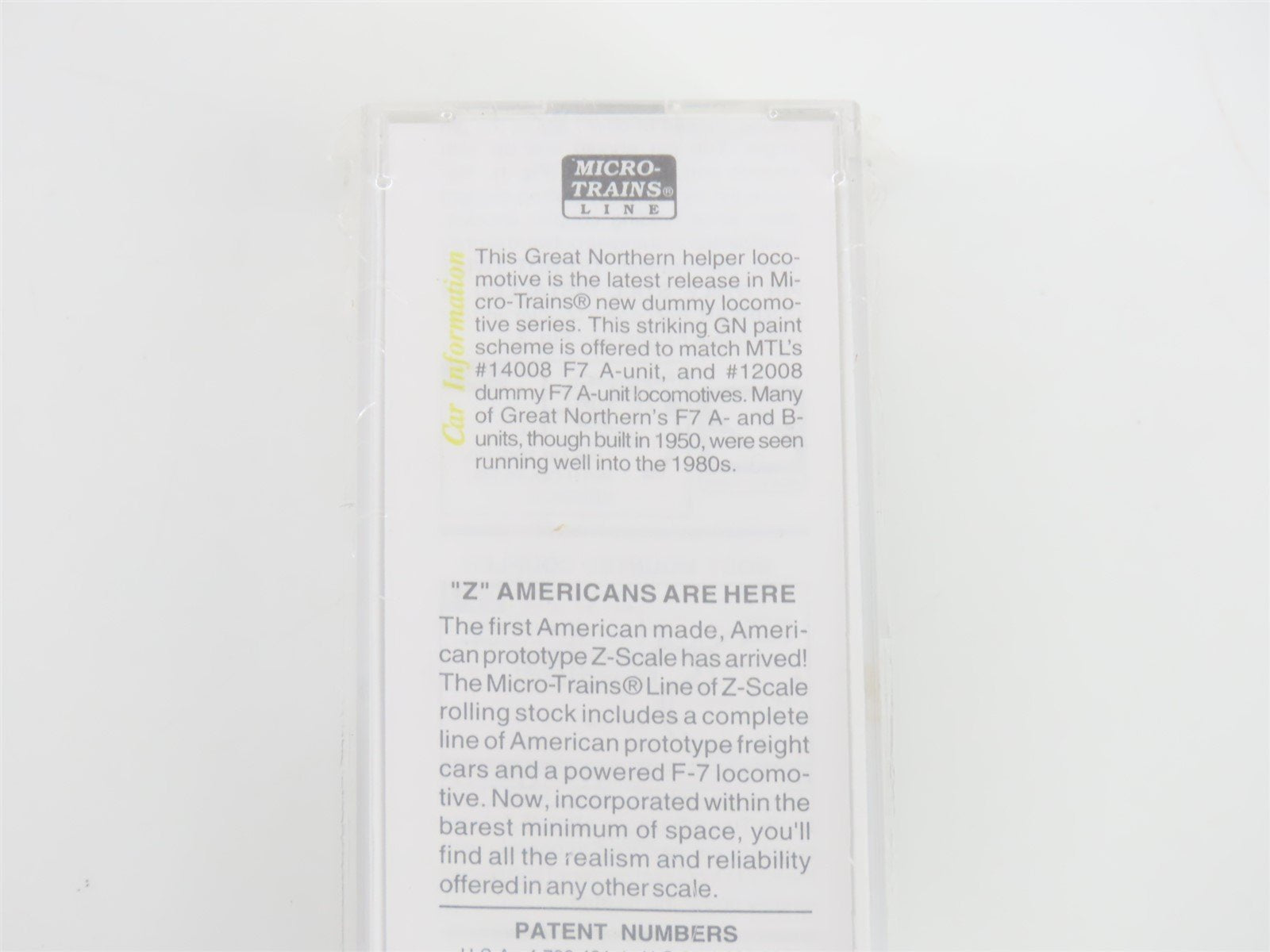 Z Micro-Trains MTL 17008-2 GN Great Northern F7B Diesel Loco Sealed/UNPOWERED