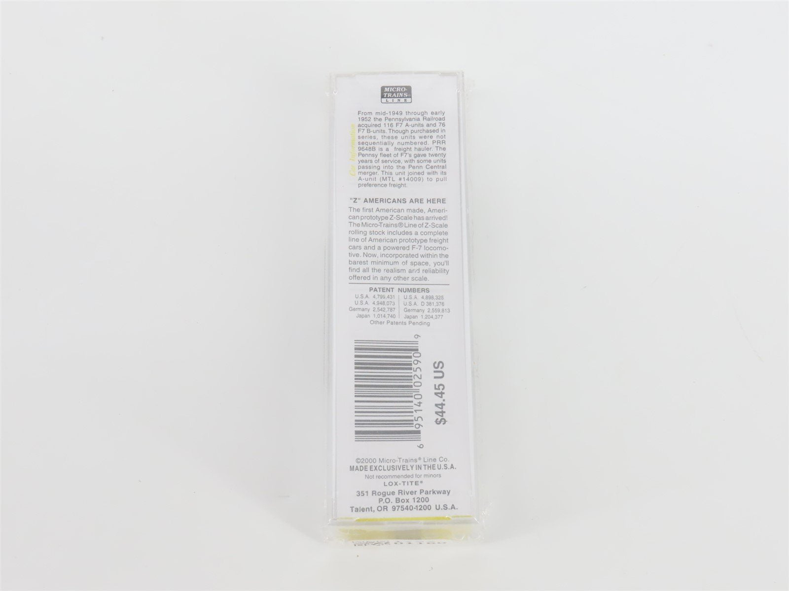 Z Micro-Trains MTL 17009-2 PRR Pennsylvania F7B Diesel #9648B Sealed/UNPOWERED