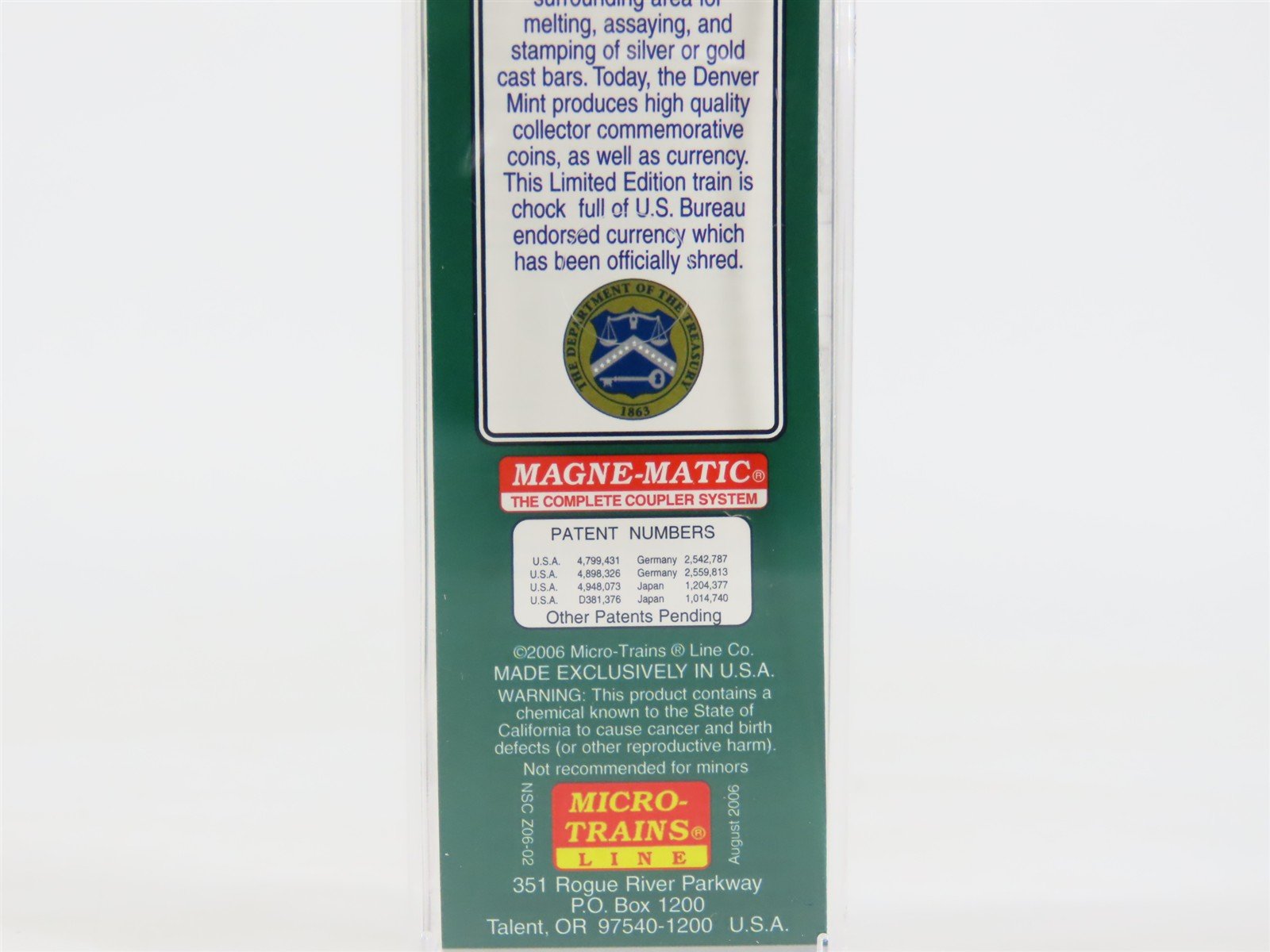 Z Scale Micro-Trains MTL NSC Z06-02 DMC Denver Mint Box Car #1863
