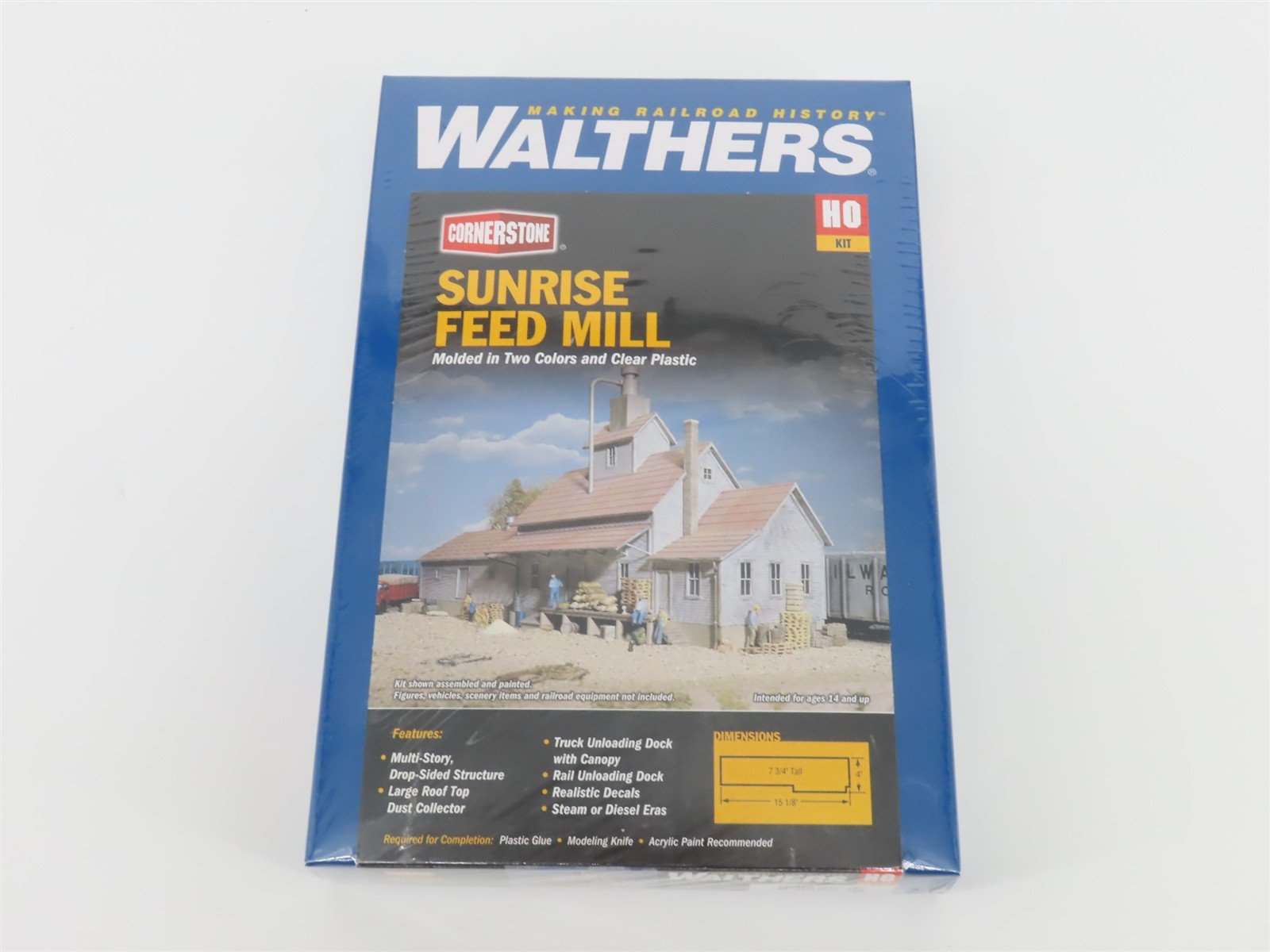HO 1/87 Scale Walthers Cornerstone Kit 933-3061 Sunrise Feed Mill - Sealed
