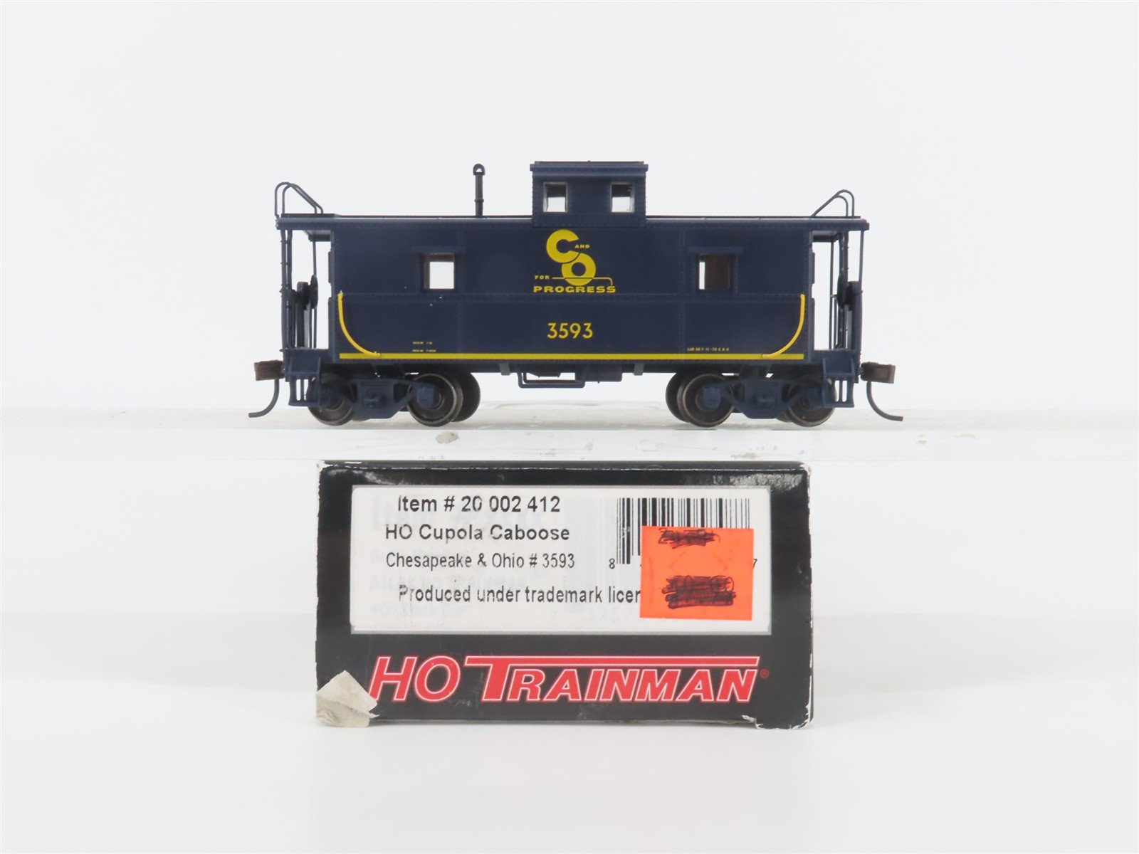 HO Scale Atlas Trainman 20002412 C&O Chesapeake & Ohio Cupola Caboose #3593