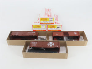 LOT of 3 HO Scale Accurail Kits CNJ/CNW/ATSF 40' Box Cars