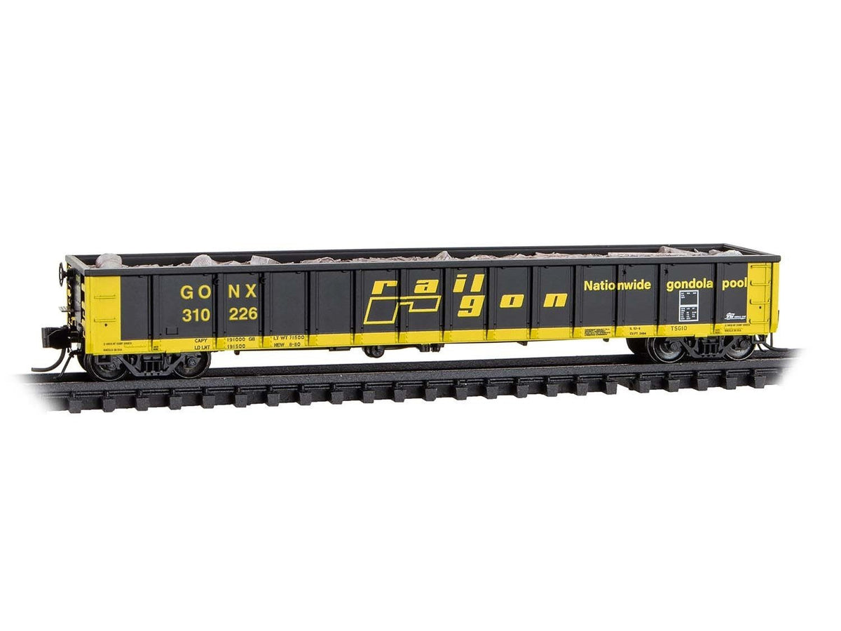 N Micro-Trains MTL 17000011 GONX Railgon 52&#39; Mill Gondola #310226 w/ Scrap Load