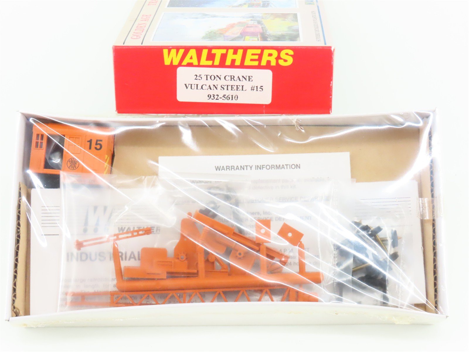 HO Scale Walthers Kit 932-5610 Vulcan Steel 25 Ton Crane #15 - Sealed