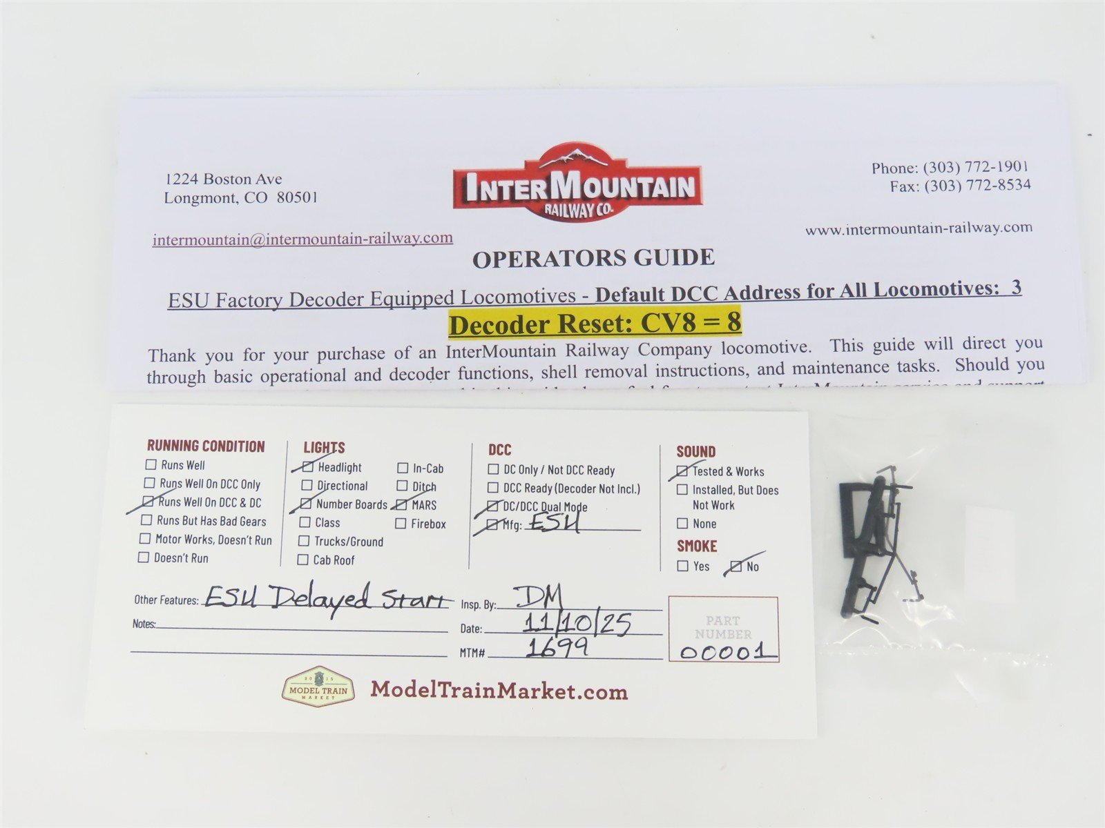 HO InterMountain 49939S-03 UP Union Pacific EMD FP7A Diesel #911 w/ DCC & Sound