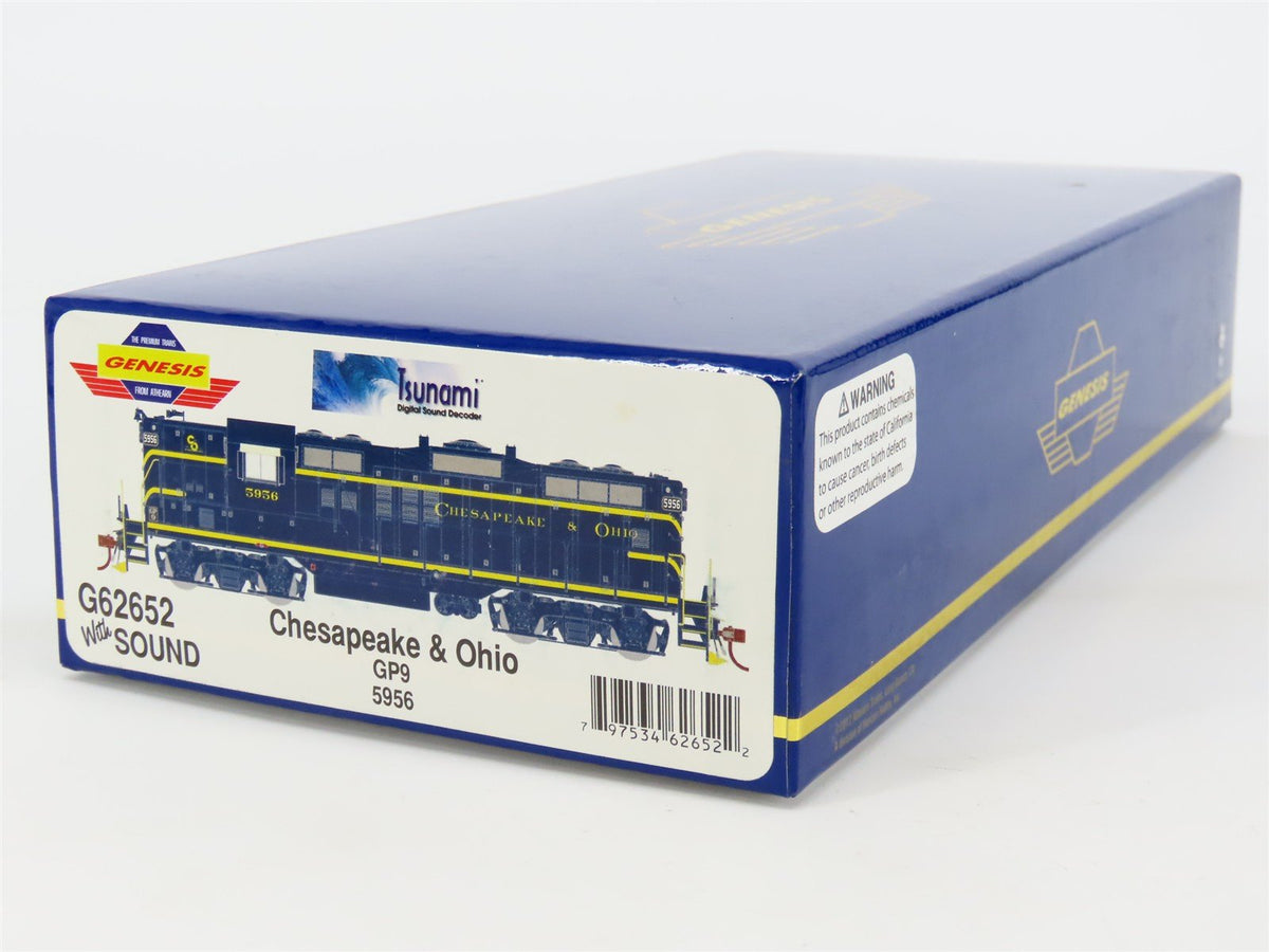 HO Athearn Genesis G62652 C&amp;O Chesapeake &amp; Ohio GP9 Diesel #5956 w/ DCC &amp; Sound