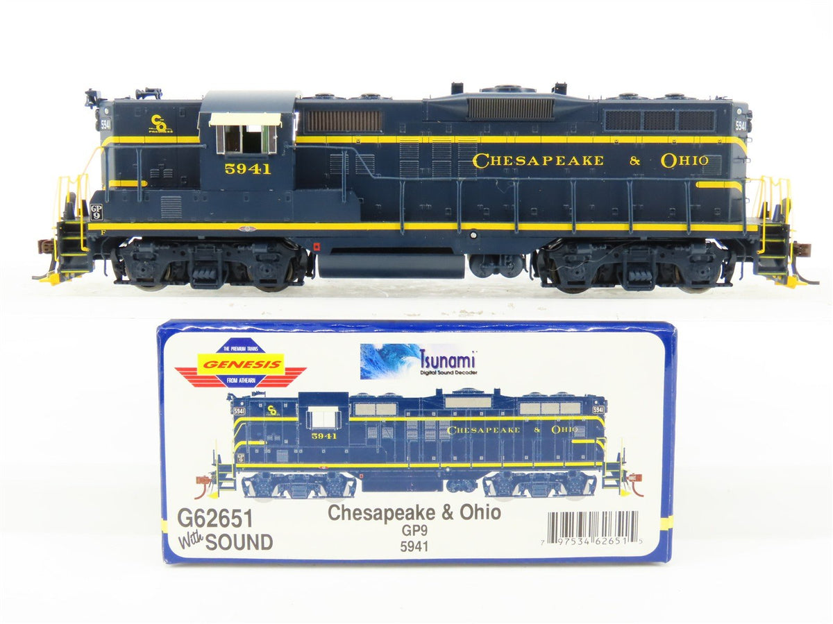 HO Athearn Genesis G62651 C&amp;O Chesapeake &amp; Ohio GP9 Diesel #5941 w/ DCC &amp; Sound