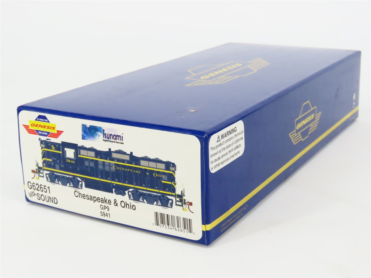 HO Athearn Genesis G62651 C&amp;O Chesapeake &amp; Ohio GP9 Diesel #5941 w/ DCC &amp; Sound