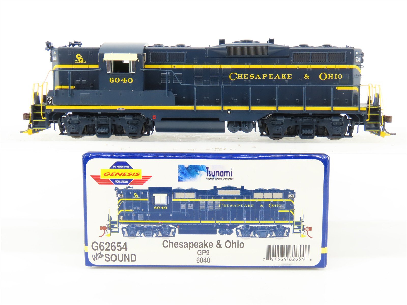 HO Athearn Genesis G62654 C&O Chesapeake & Ohio GP9 Diesel #6040 w/ DCC & Sound