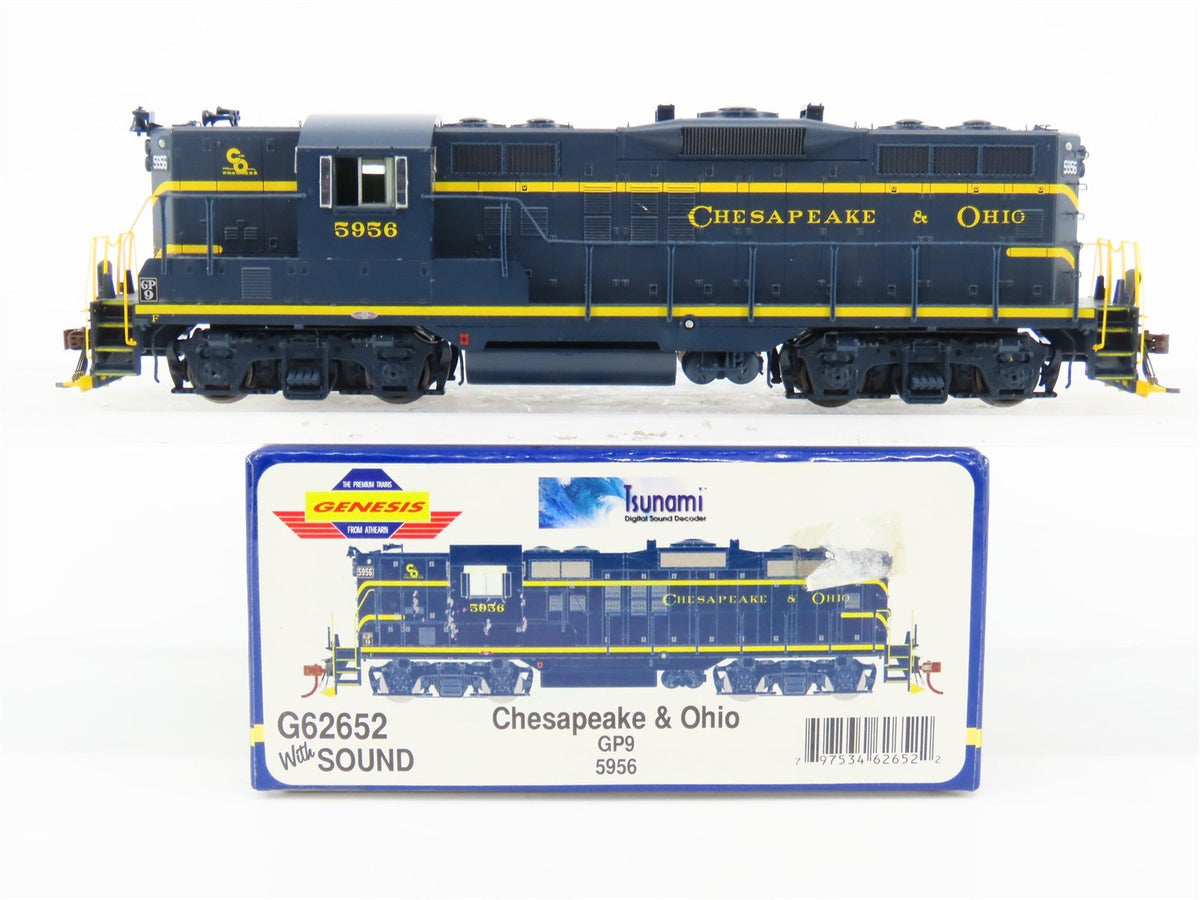 HO Athearn Genesis G62652 C&amp;O Chesapeake &amp; Ohio GP9 Diesel #5956 w/ DCC &amp; Sound