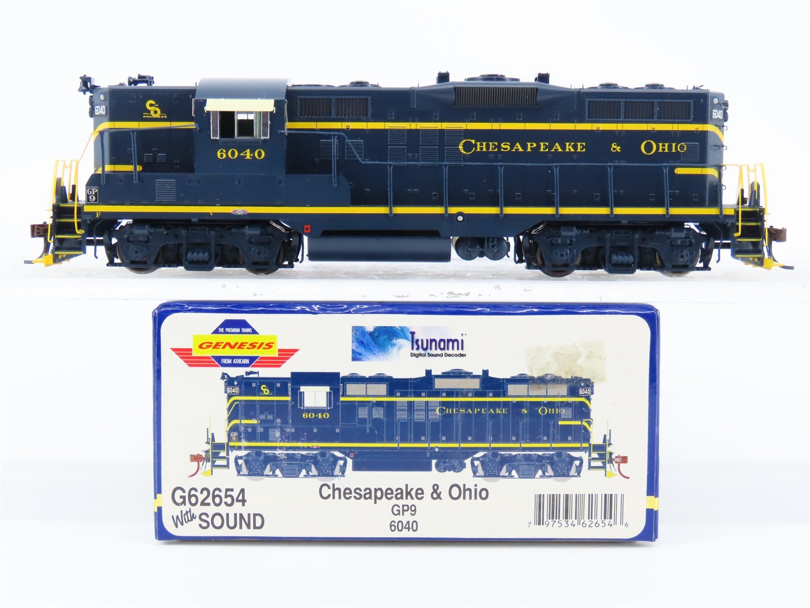 HO Athearn Genesis G62654 C&O Chesapeake & Ohio GP9 Diesel #6040 w/ DCC & Sound