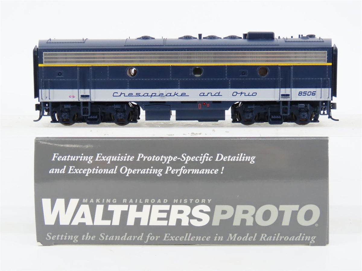 HO Walthers Proto C&amp;O Chesapeake &amp; Ohio EMD F7B Diesel #8506 w/ DCC &amp; Sound