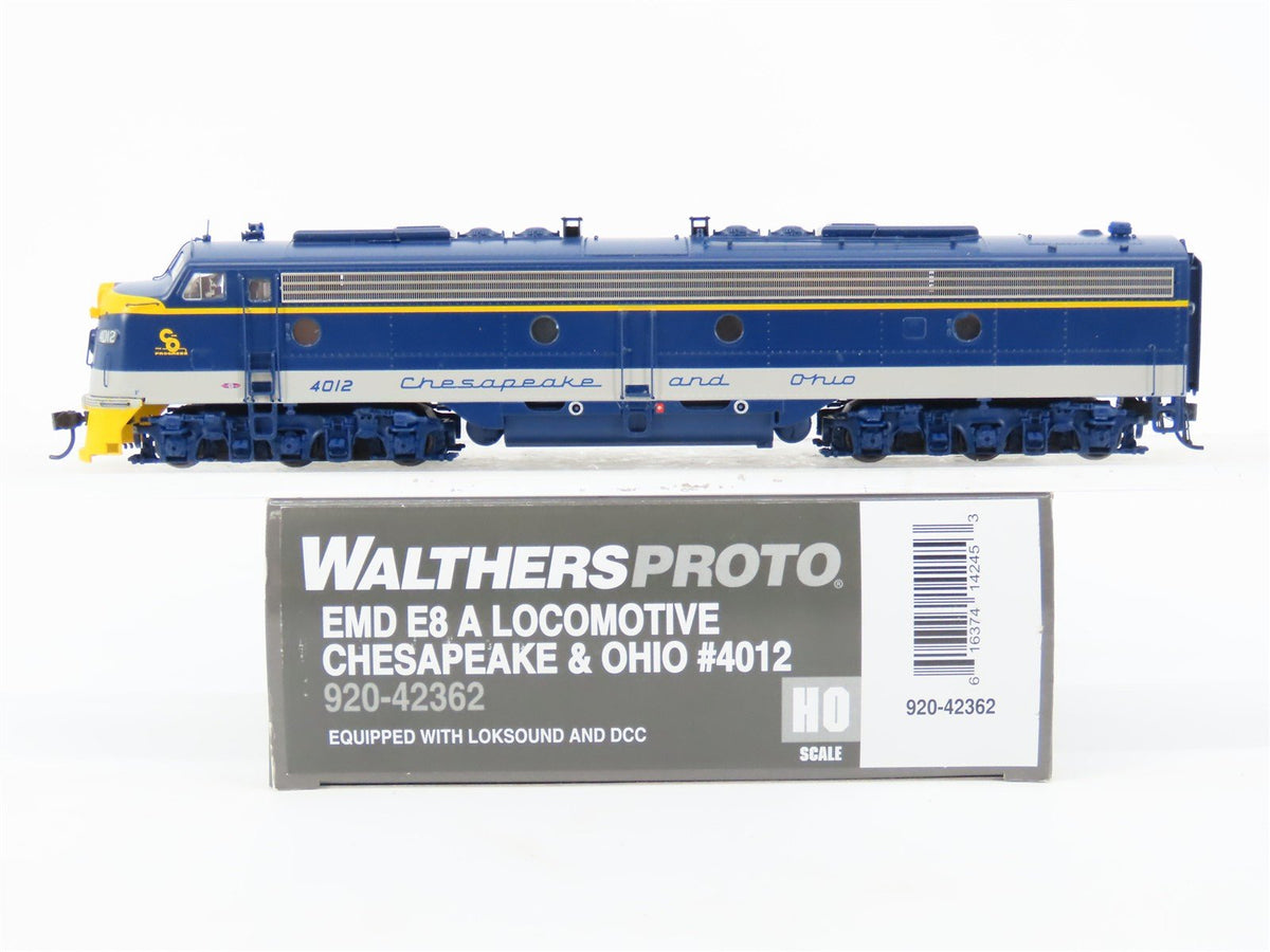 HO Walthers Proto 920-42362 C&amp;O Chesapeake &amp; Ohio E8A Diesel #4012 w/DCC &amp; Sound