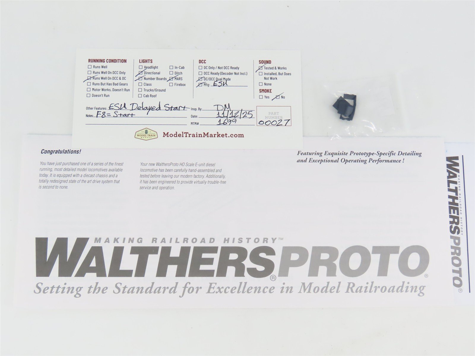 HO Walthers Proto 920-42912 C&O Chesapeake & Ohio E8A Diesel #4015 w/DCC & Sound