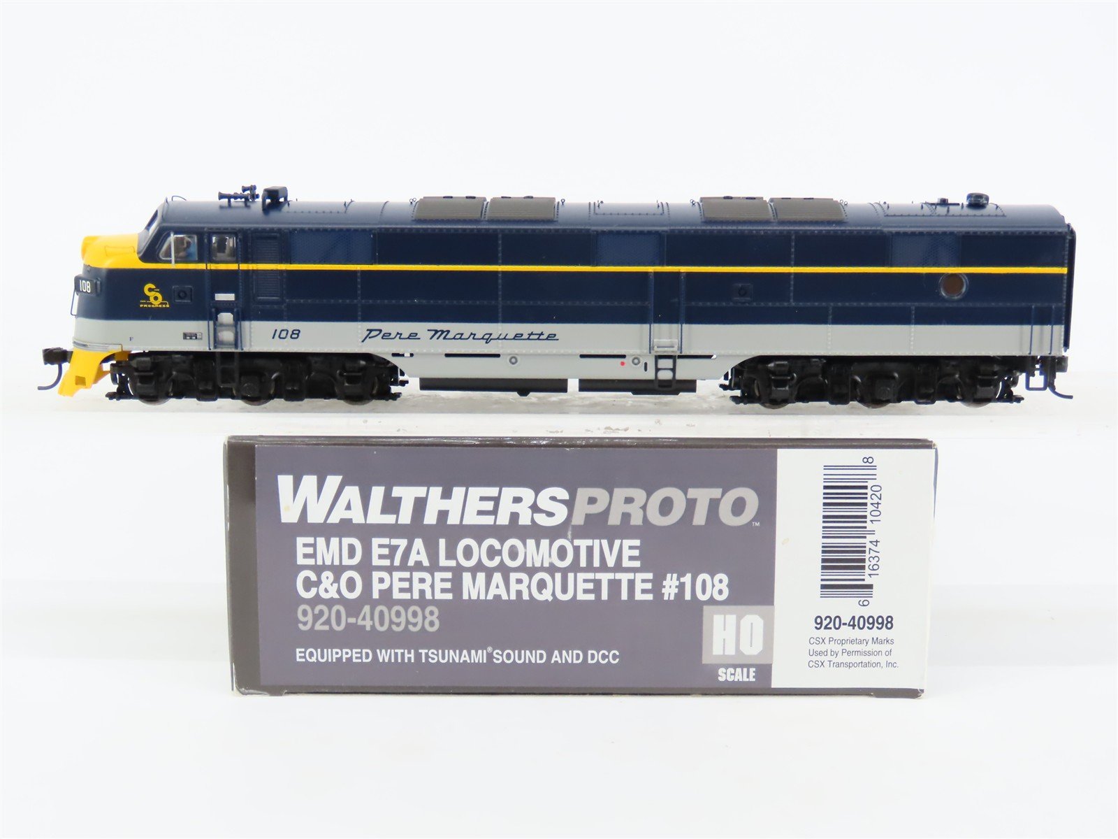 HO Walthers Proto 920-40998 C&O "Pere Marquette" E7A Diesel #108 w/ DCC & Sound
