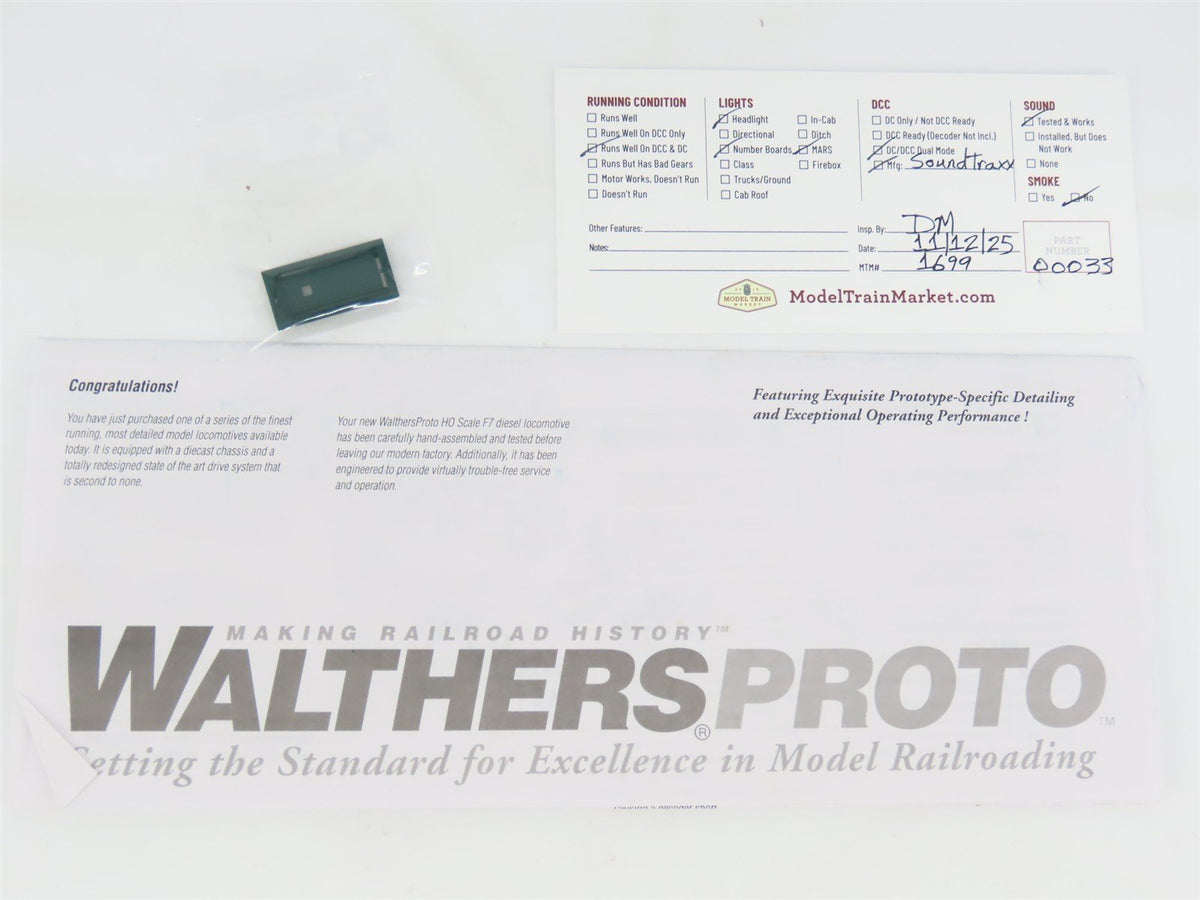 HO Scale Walthers Proto 920-40694 CNW EMD F7A Diesel #4072C w/ DCC &amp; Sound