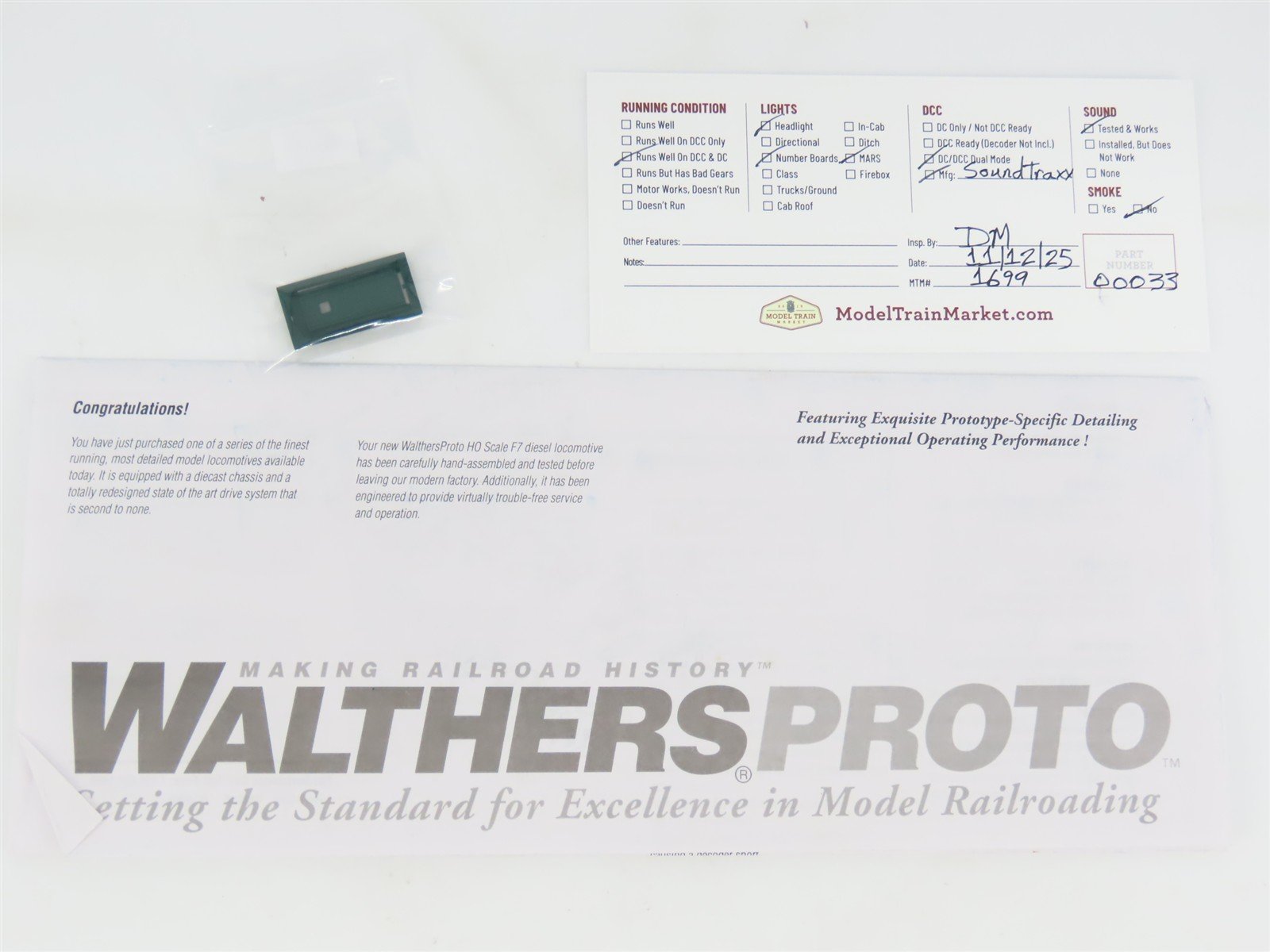 HO Scale Walthers Proto 920-40694 CNW EMD F7A Diesel #4072C w/ DCC & Sound