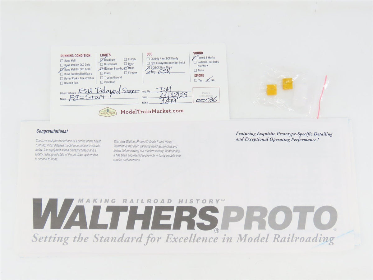 HO Walthers Proto 920-42363 C&amp;O Chesapeake &amp; Ohio E8A Diesel #4029 w/DCC &amp; Sound