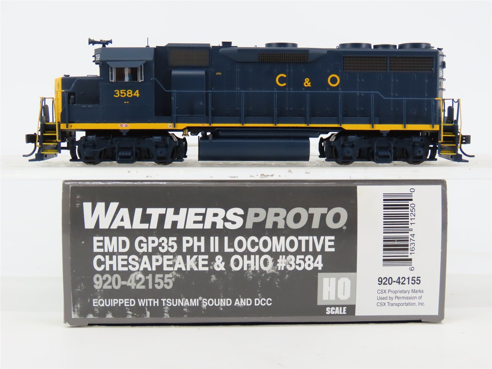 HO Walthers Proto 920-42155 C&O EMD GP35 Ph. II Diesel #3584 w/ DCC & Sound