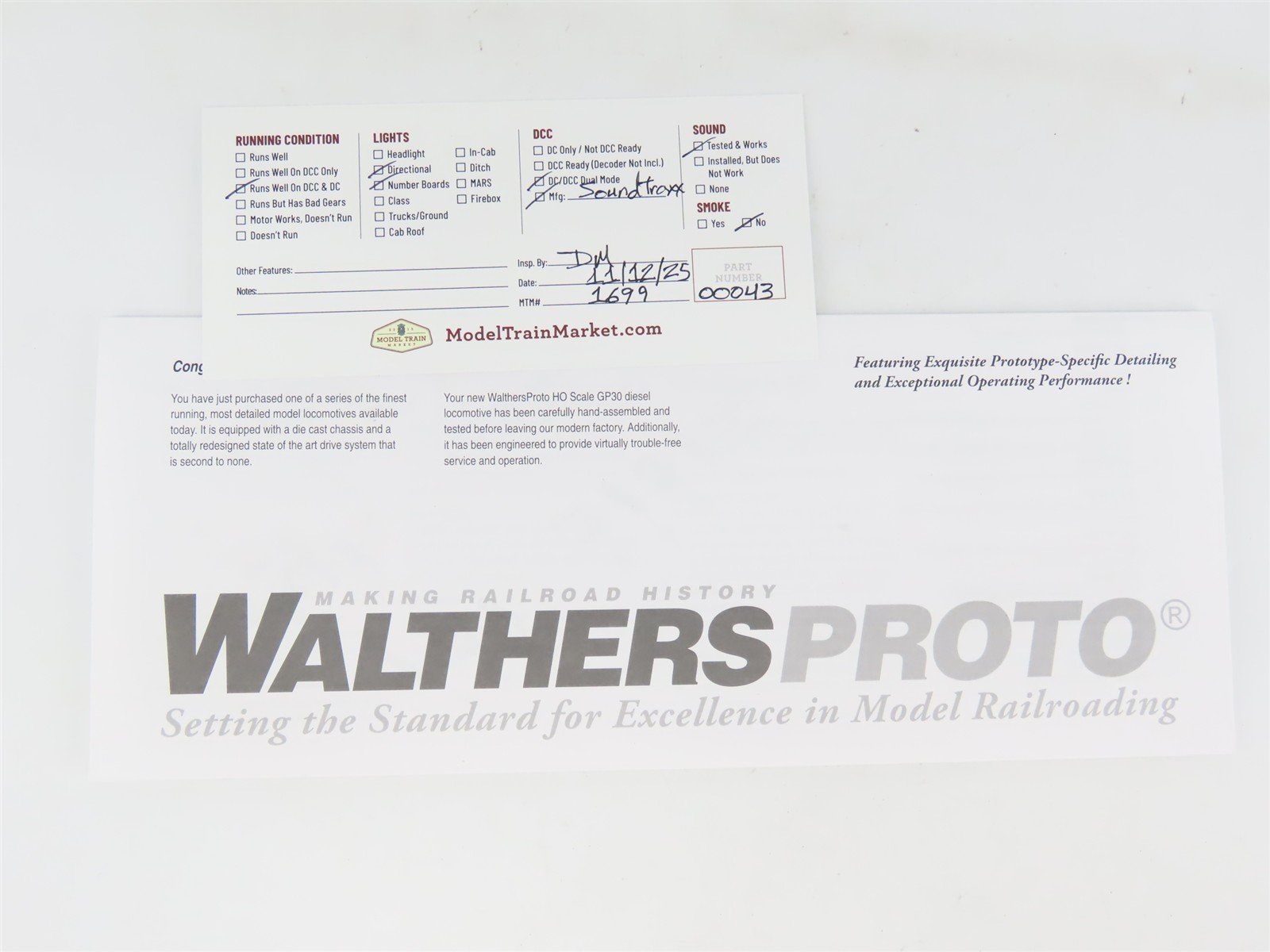 HO Walthers Proto 920-41862 N&W Norfolk & Western GP30 Diesel #537 w/DCC & Sound