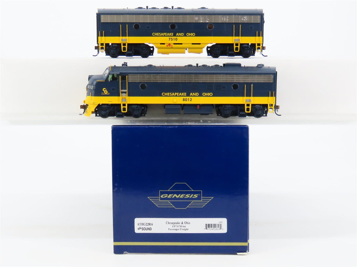 HO Scale Athearn Genesis ATHG22816 C&amp;O EMD FP7/F7B Diesel Set w/ DCC &amp; Sound