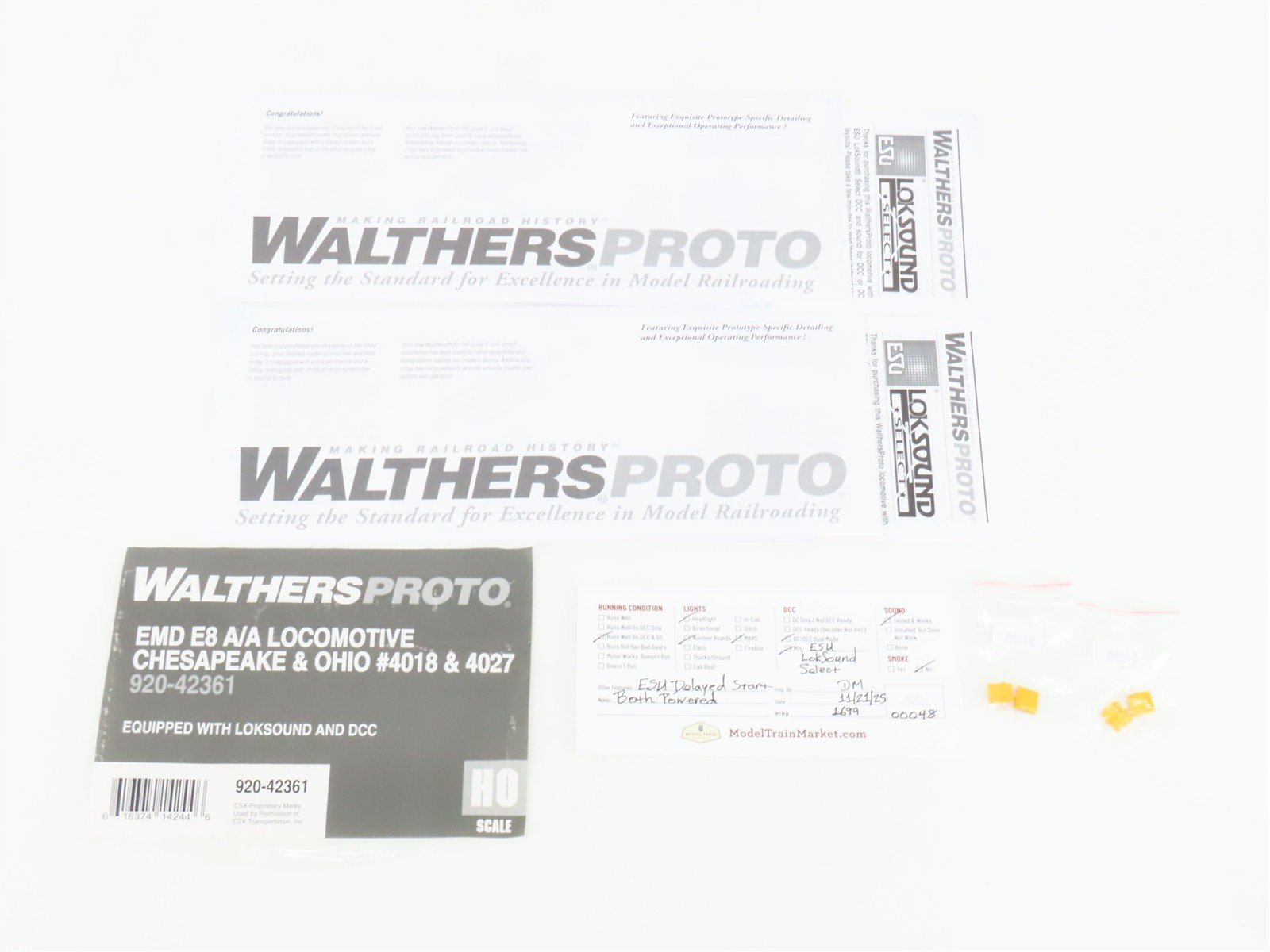 HO Walthers Proto 920-42361 C&O Chesapeake & Ohio E8A/A Diesel Set w/DCC & Sound