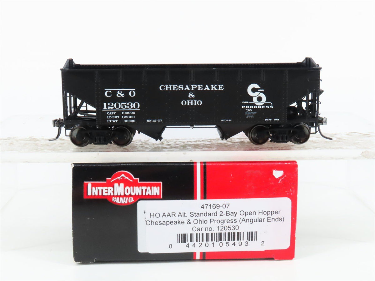 HO Scale InterMountain 47169-07 C&amp;O Chesapeake &amp; Ohio 2-Bay Open Hopper #120530