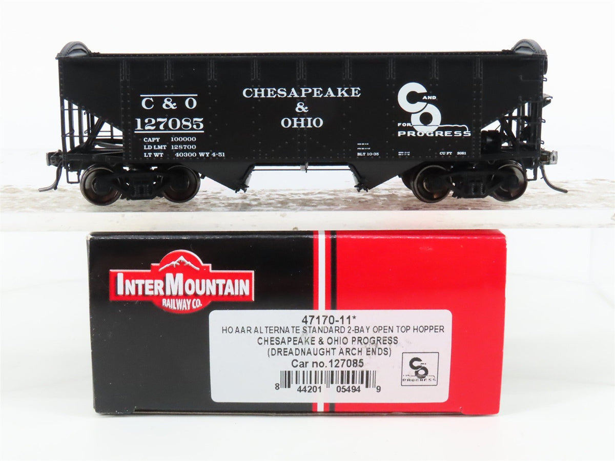 HO Scale InterMountain 47170-11* C&amp;O Chesapeake &amp; Ohio 2-Bay Open Hopper #127085