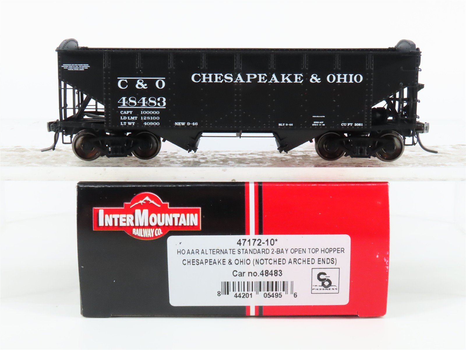 HO Scale InterMountain 47172-10* C&O Chesapeake & Ohio 2-Bay Open Hopper #48483