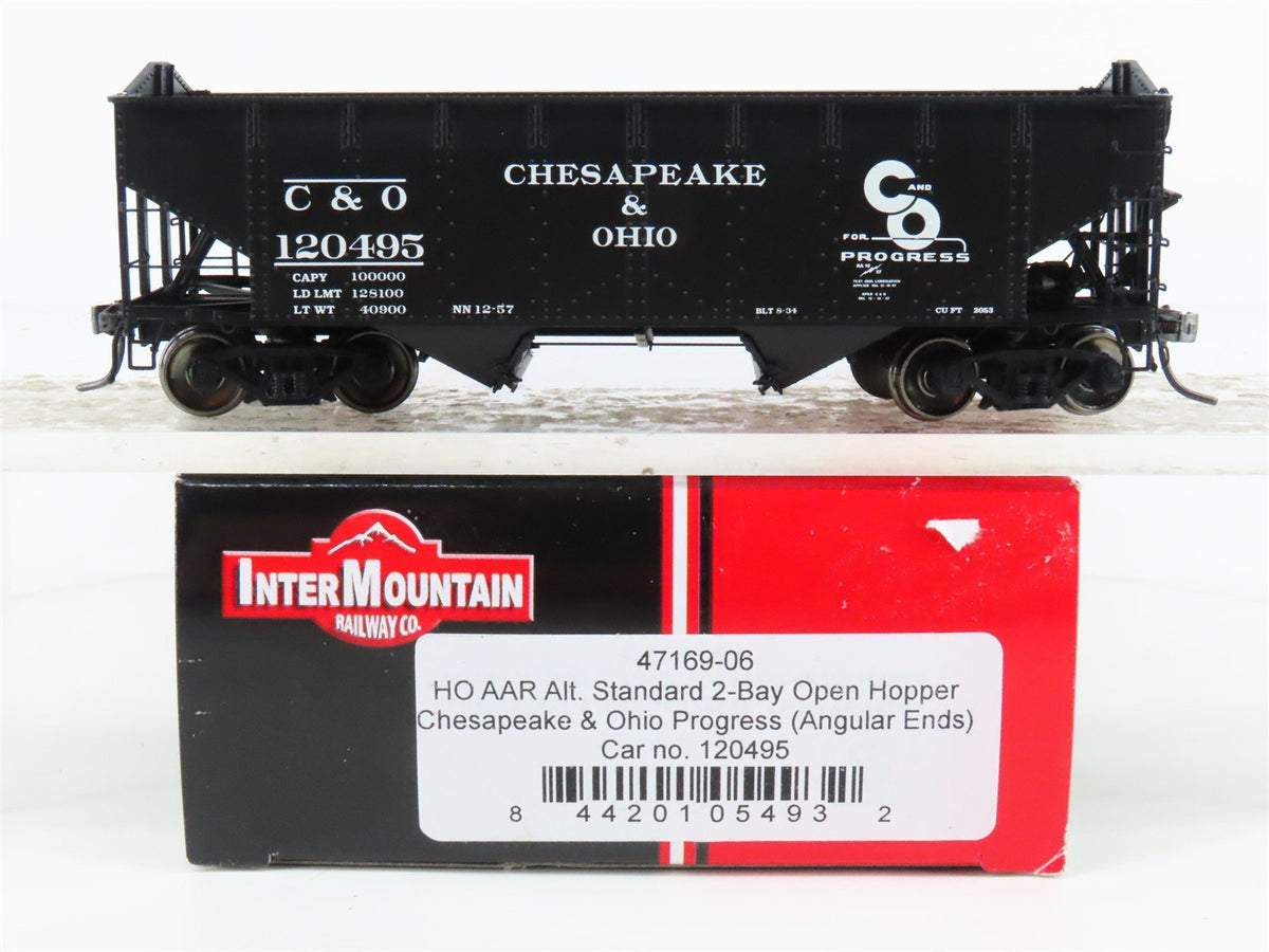 HO Scale InterMountain 47169-06 C&amp;O Chesapeake &amp; Ohio 2-Bay Open Hopper #120495