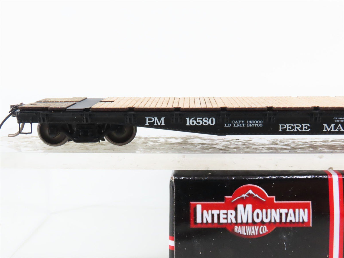 HO Scale InterMountain 48715-09 PM Pere Marquette 53&#39; 6&quot; Flat Car #16580