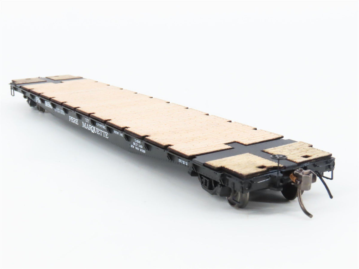 HO Scale InterMountain 48715-09 PM Pere Marquette 53&#39; 6&quot; Flat Car #16580