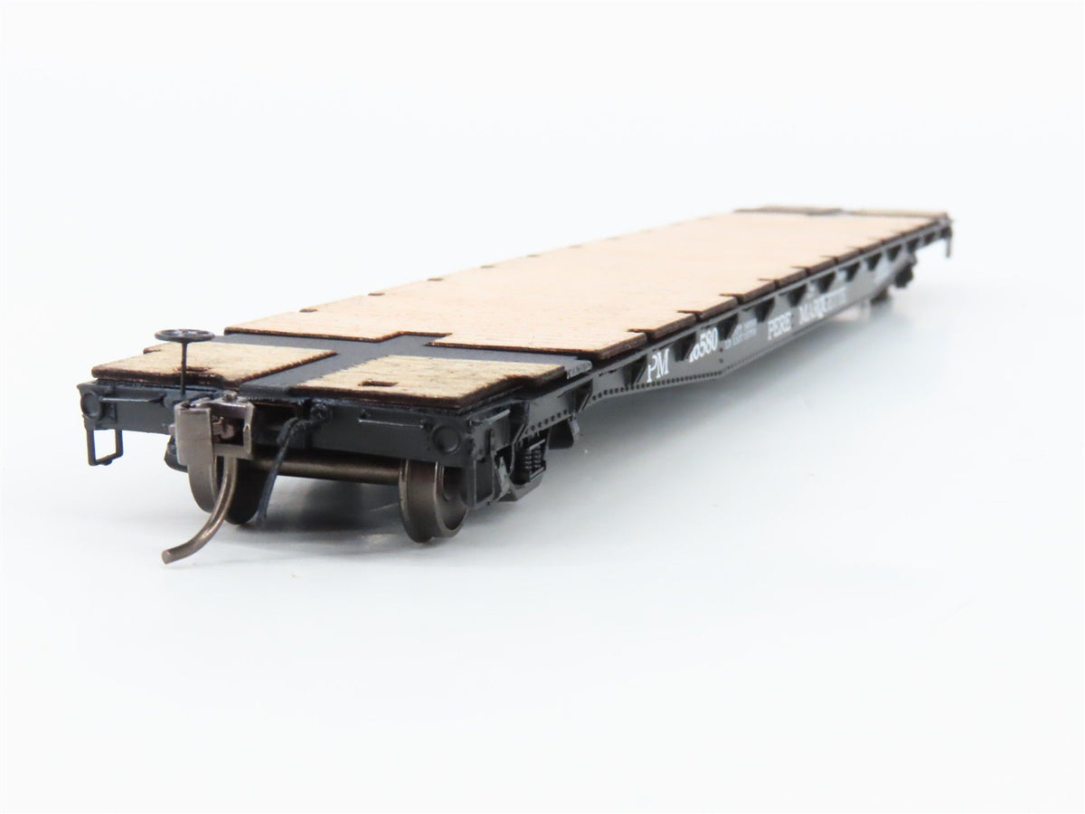 HO Scale InterMountain 48715-09 PM Pere Marquette 53&#39; 6&quot; Flat Car #16580