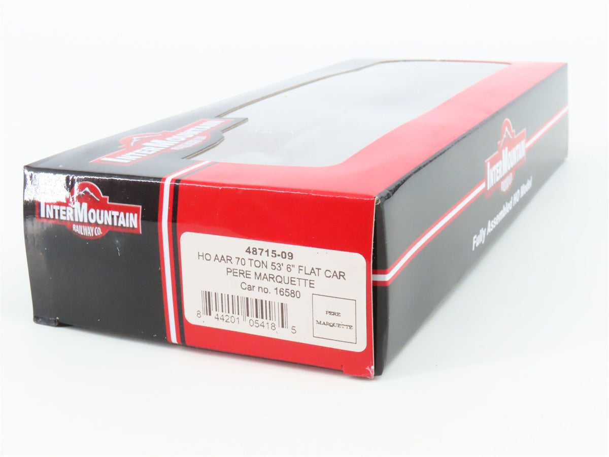 HO Scale InterMountain 48715-09 PM Pere Marquette 53&#39; 6&quot; Flat Car #16580