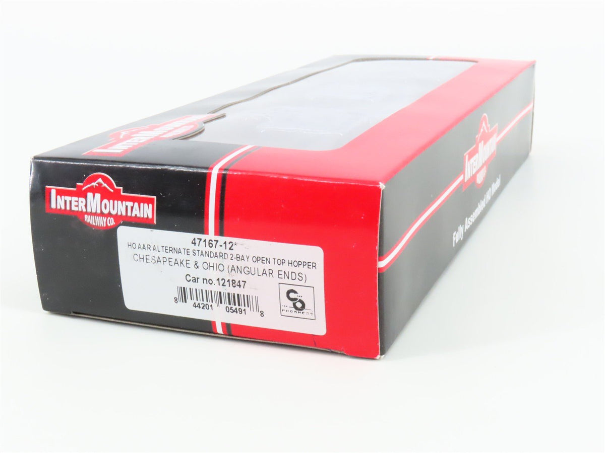 HO Scale InterMountain 47167-12* C&amp;O Chesapeake &amp; Ohio 2-Bay Open Hopper #121847