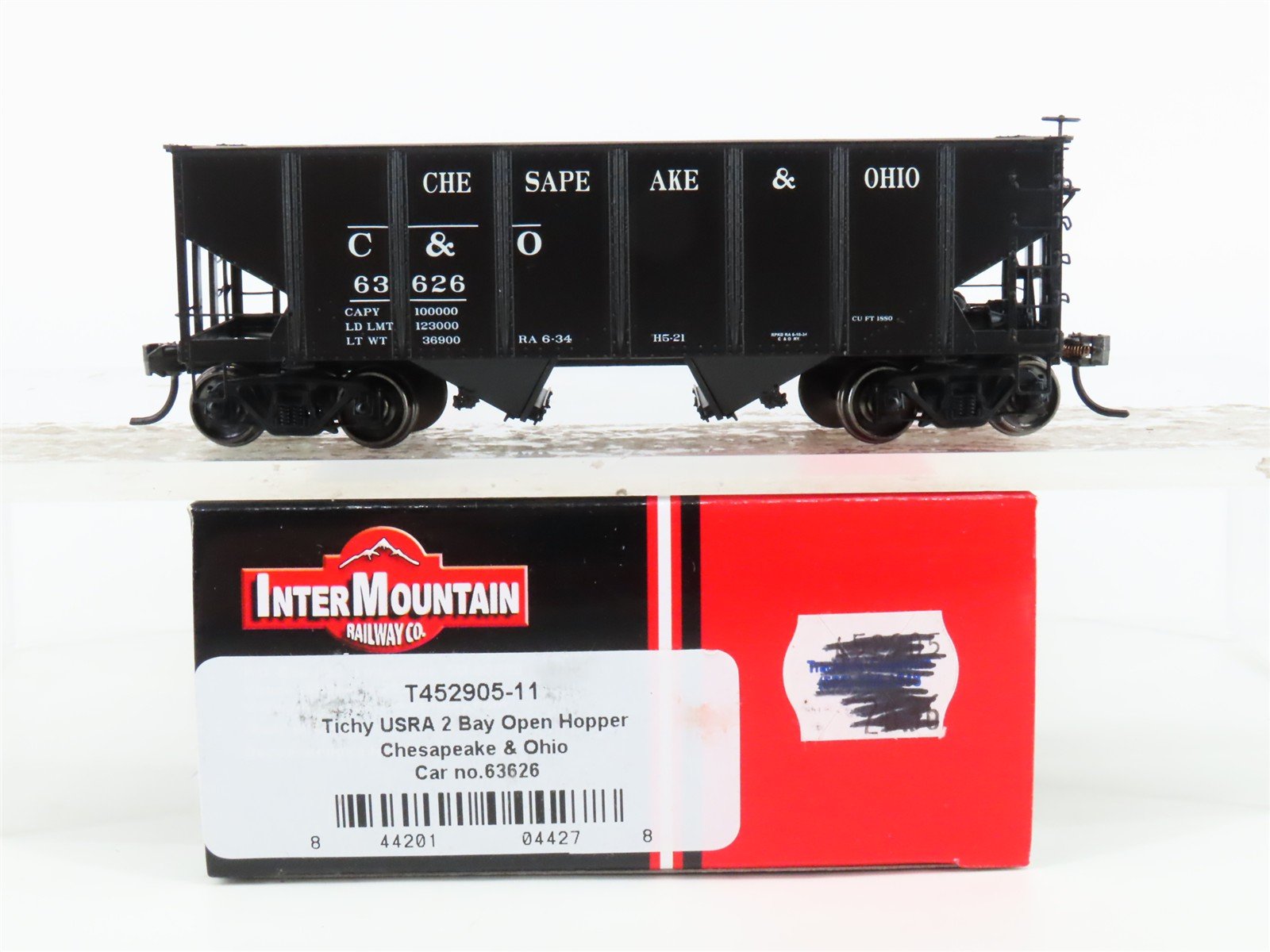 HO Scale InterMountain T452905-11 C&O Chesapeake & Ohio 2-Bay Open Hopper #63626