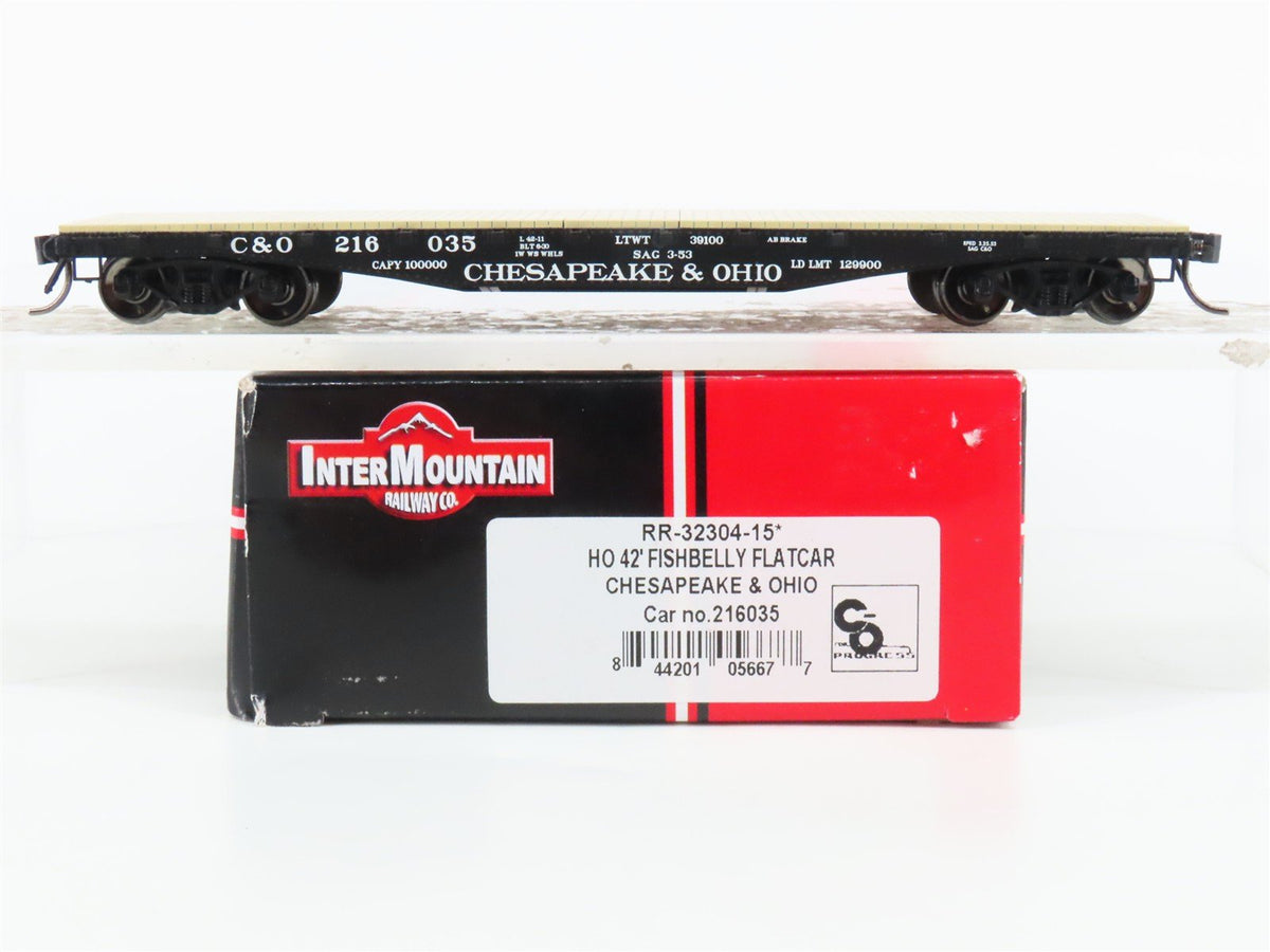 HO Scale InterMountain RR-32304-15* C&amp;O Chesapeake &amp; Ohio 42&#39; Flat Car #216035