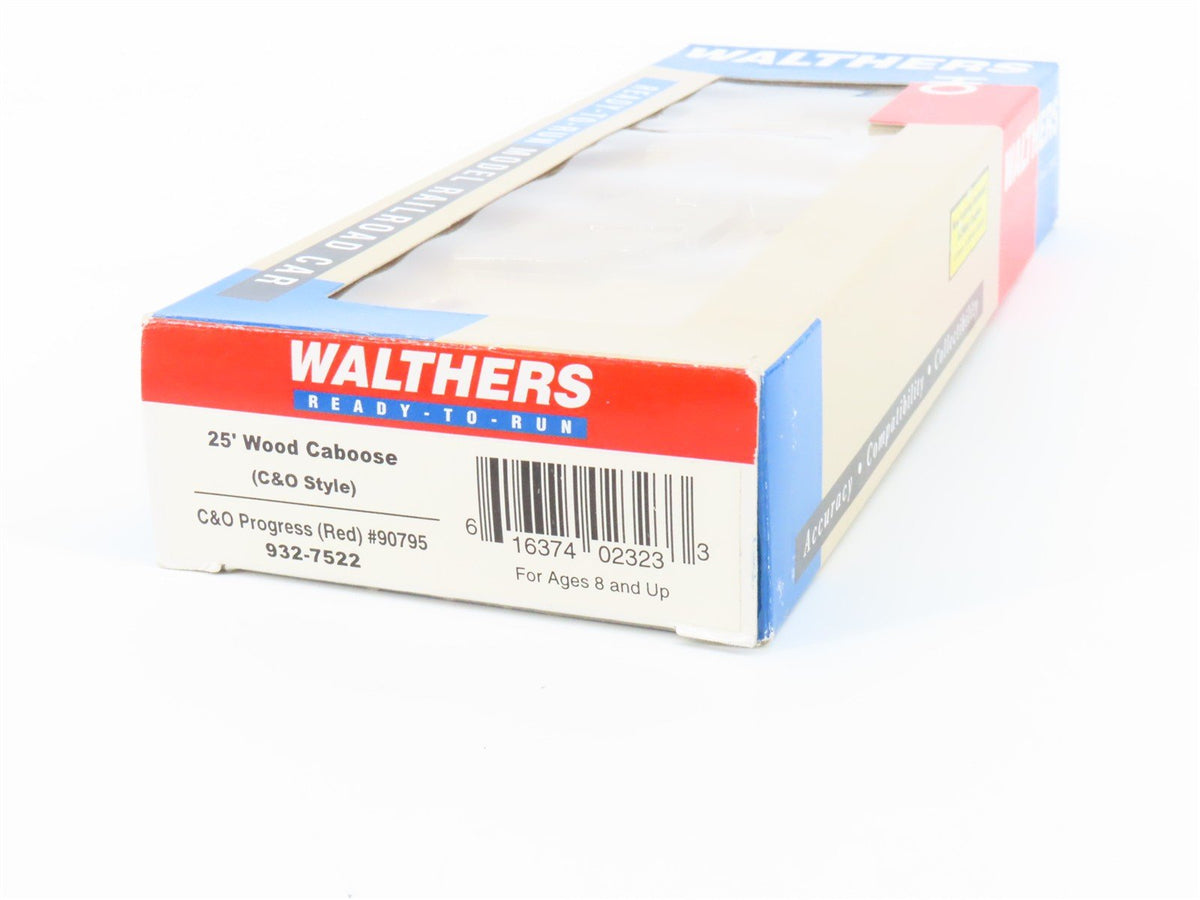 HO Scale Walthers 932-7522 C&amp;O Chesapeake &amp; Ohio 25&#39; Wood Caboose #90795