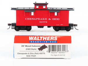 HO Scale Walthers 932-7521 C&O Chesapeake & Ohio 25' Wood Caboose #90776