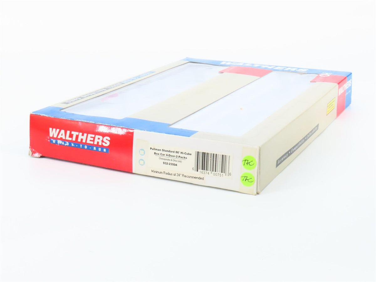 HO Scale Walthers 932-23504 C&amp;O Chesapeake &amp; Ohio 86&#39; Hi-Cube Box Car 2-Pack