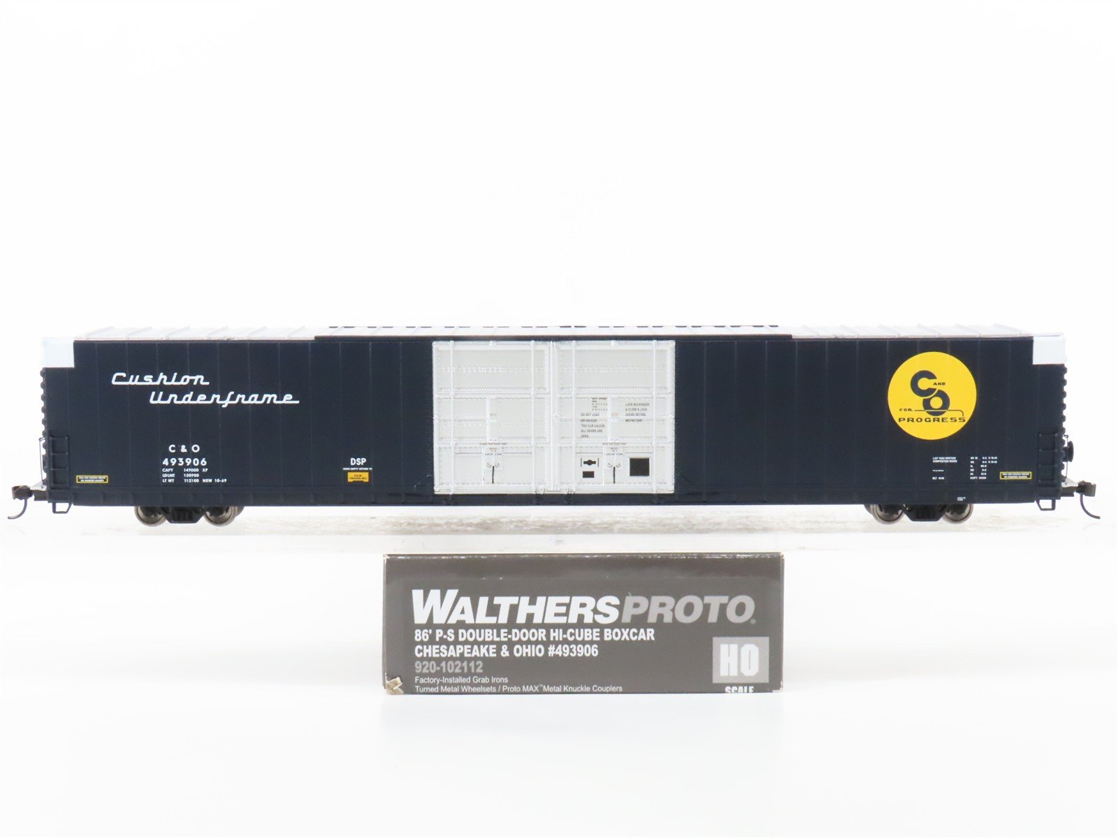 HO Scale Walthers Proto 920-102112 C&O Chesapeake & Ohio 86' Box Car #493906
