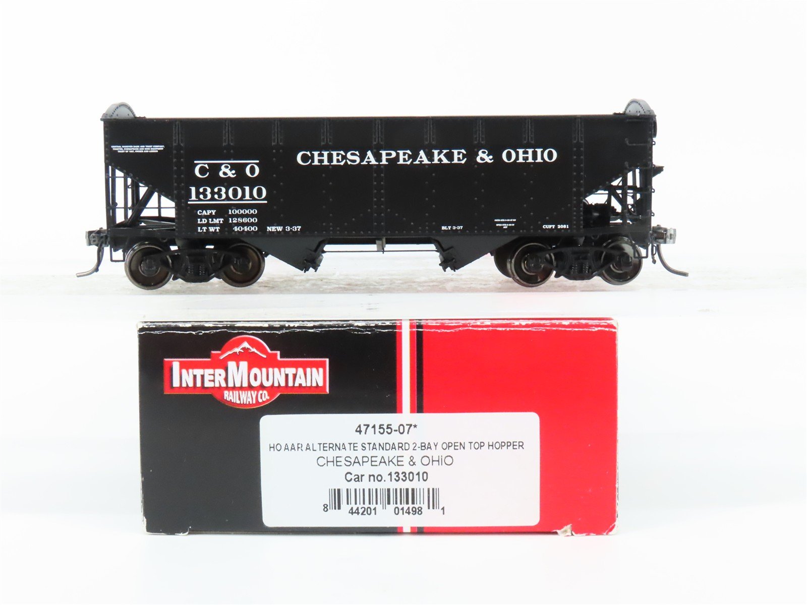 HO Scale InterMountain 47155-07* C&O Chesapeake & Ohio 2-Bay Hopper #133010