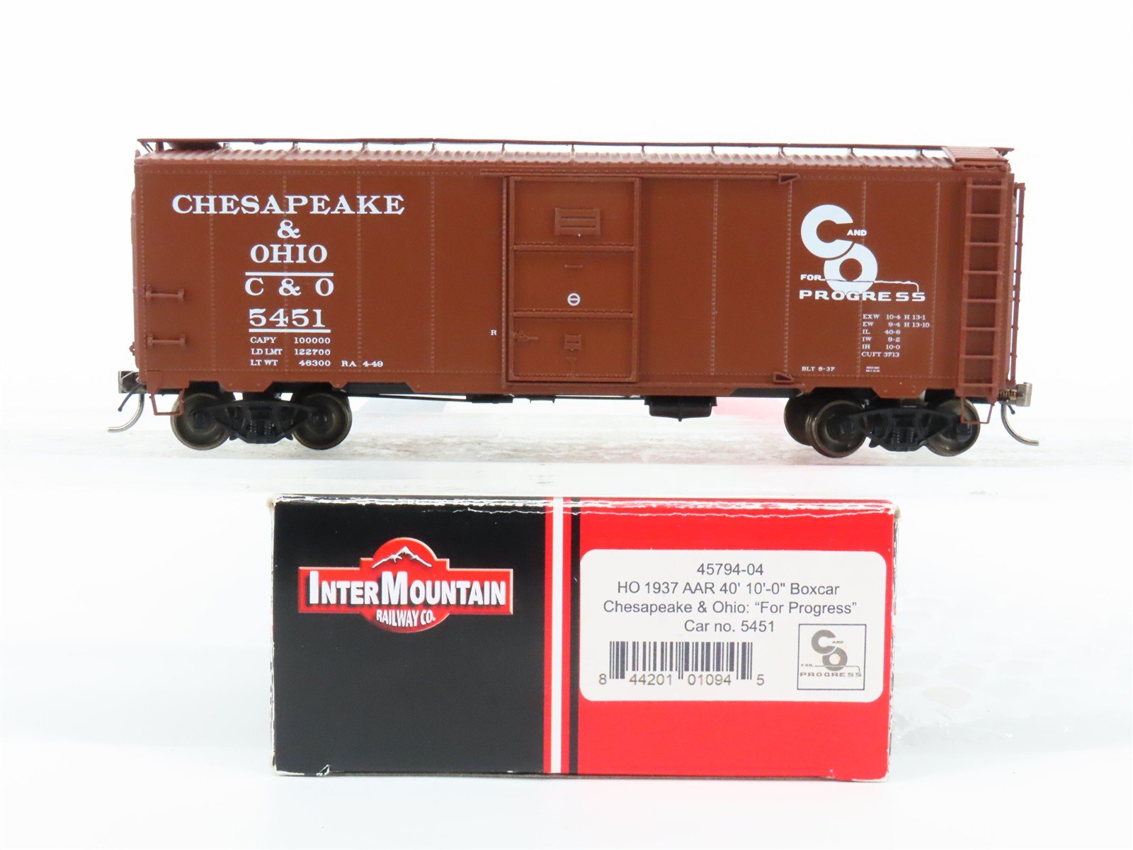 HO Scale InterMountain 45794-04 C&O Chesapeake & Ohio 40' Box Car #5451