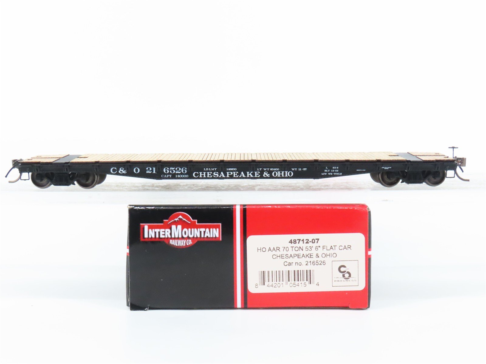HO Scale InterMountain 48712-07 C&O Chesapeake & Ohio 53' 6" Flat Car #216526