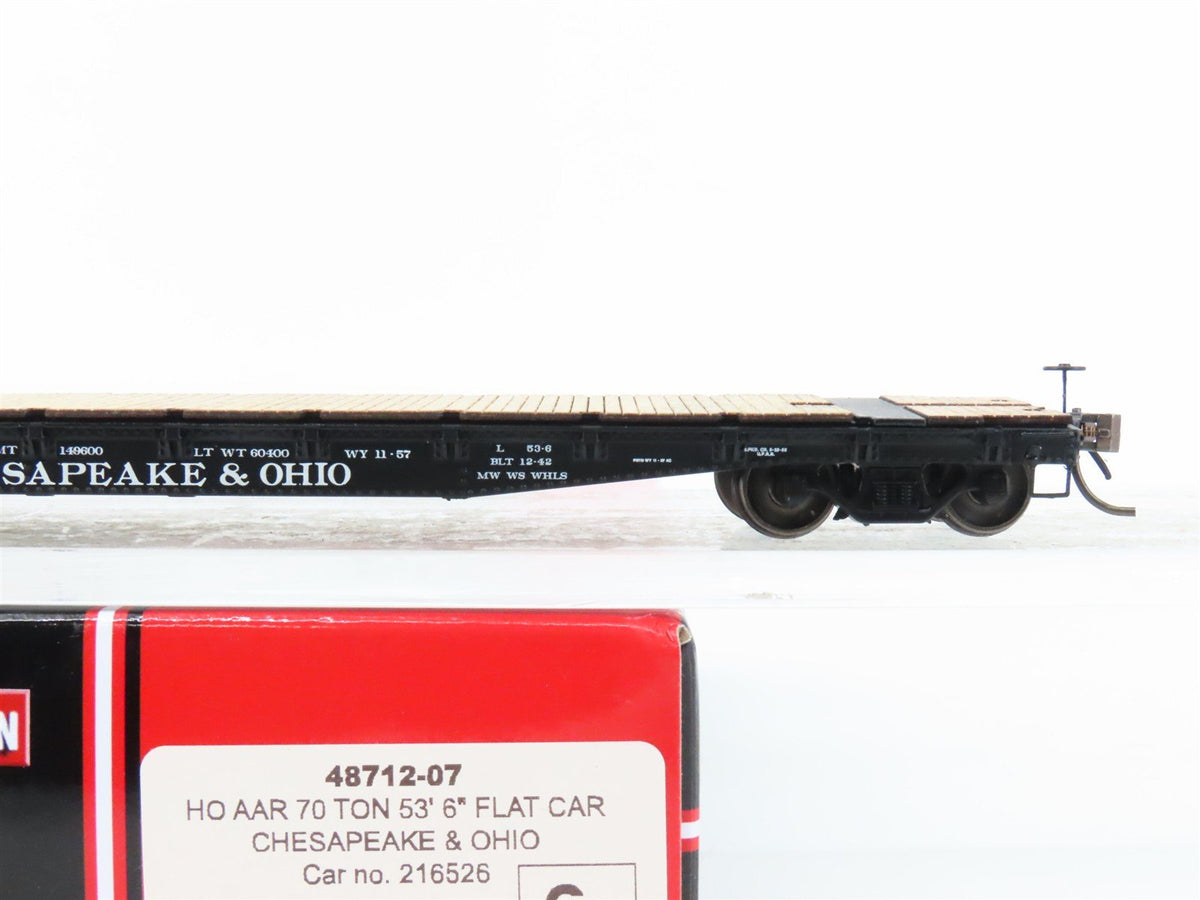 HO Scale InterMountain 48712-07 C&amp;O Chesapeake &amp; Ohio 53&#39; 6&quot; Flat Car #216526