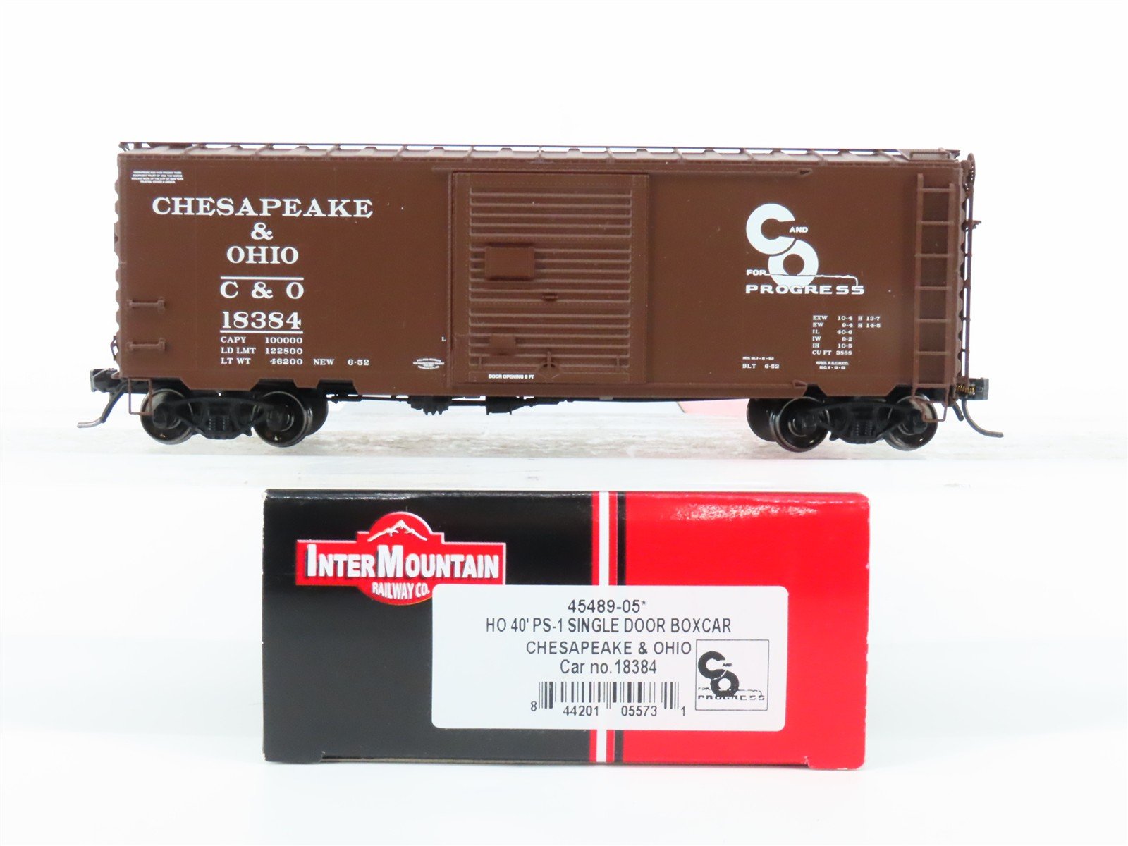 HO Scale InterMountain 45489-05* C&O Chesapeake & Ohio 40' Box Car #18384