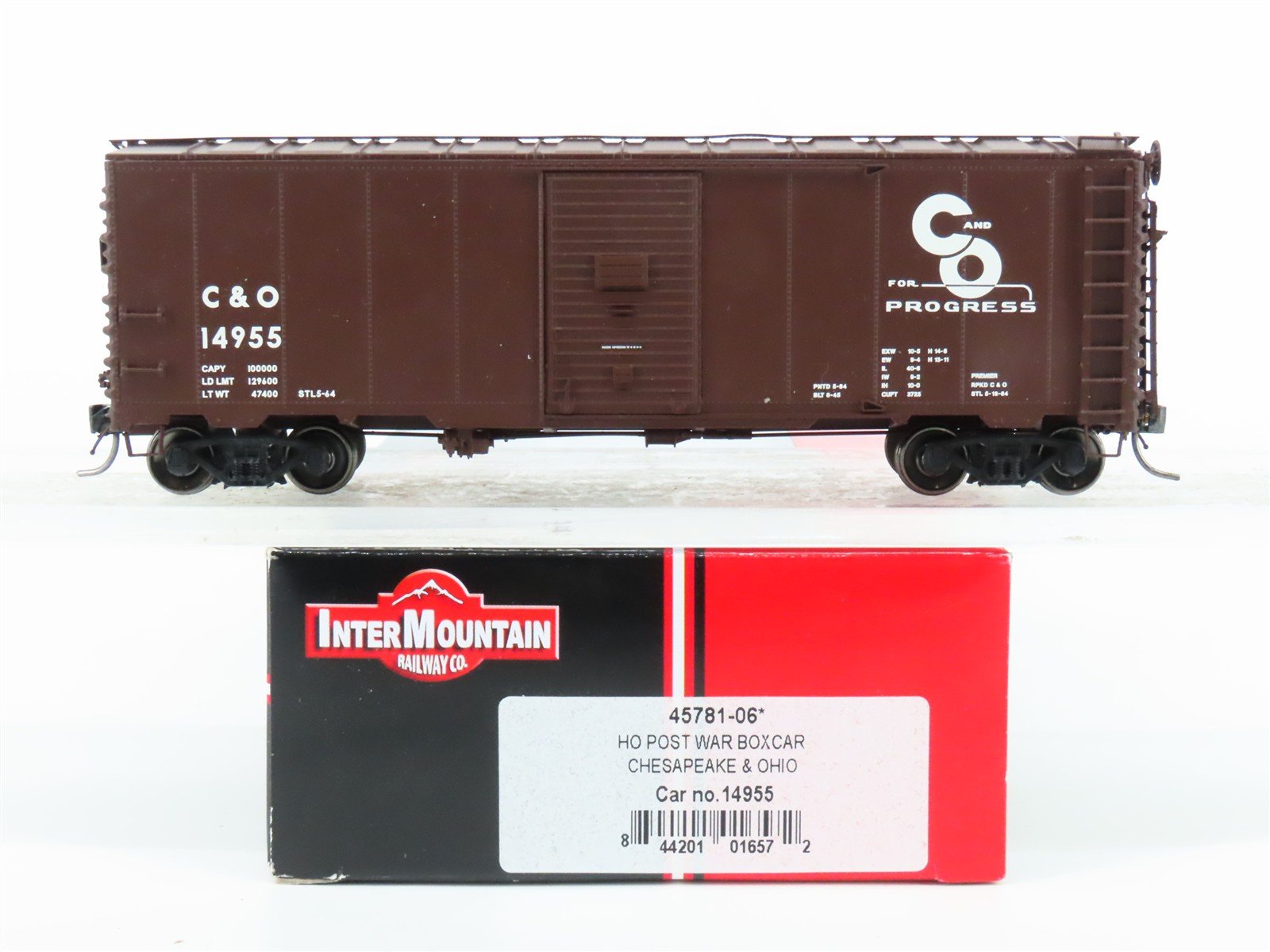 HO Scale InterMountain 45781-06* C&O Chesapeake & Ohio Progress Box Car #14955